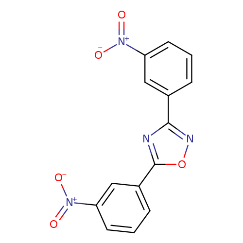 [O-][N+](=O)c1cccc(c1)c1onc(n1)c1cccc(c1)[N+](=O)[O-]