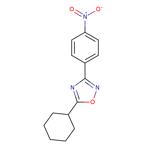 [O-][N+](=O)c1ccc(cc1)c1noc(n1)C1CCCCC1