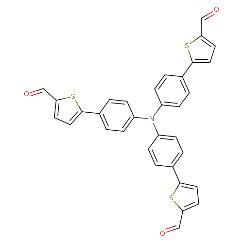 O=Cc1ccc(s1)c1ccc(cc1)N(c1ccc(cc1)c1ccc(s1)C=O)c1ccc(cc1)c1ccc(s1)C=O