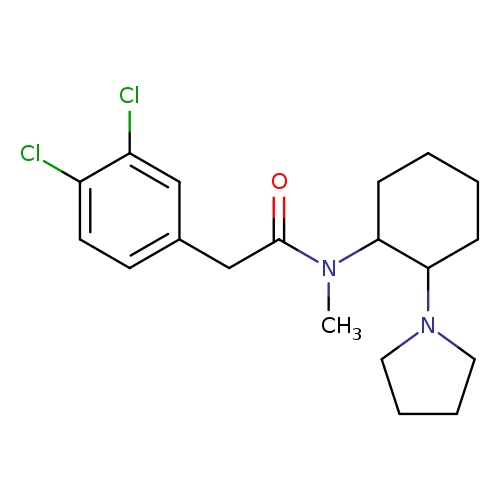 O=C(N(C1CCCCC1N1CCCC1)C)Cc1ccc(c(c1)Cl)Cl