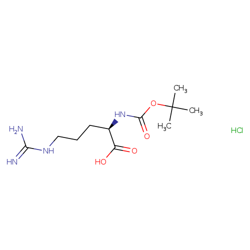 OC(=O)[C@H](NC(=O)OC(C)(C)C)CCCNC(=N)N.Cl