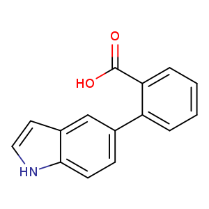 OC(=O)c1ccccc1c1ccc2c(c1)cc[nH]2