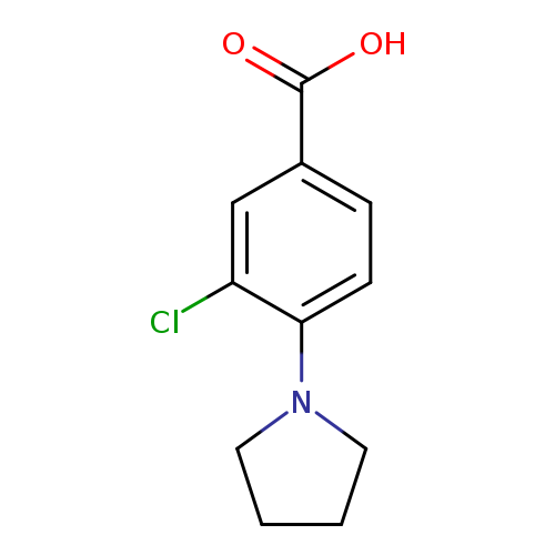 Clc1cc(ccc1N1CCCC1)C(=O)O