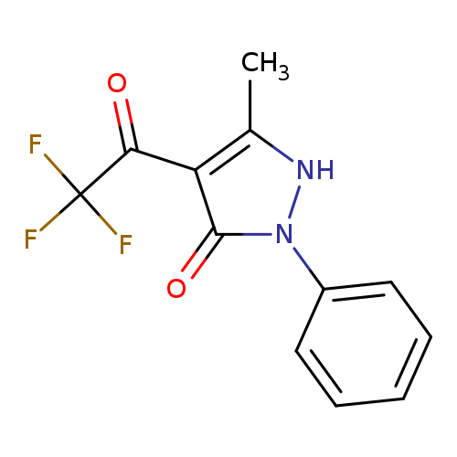 O=C(C(F)(F)F)c1c(C)[nH]n(c1=O)c1ccccc1