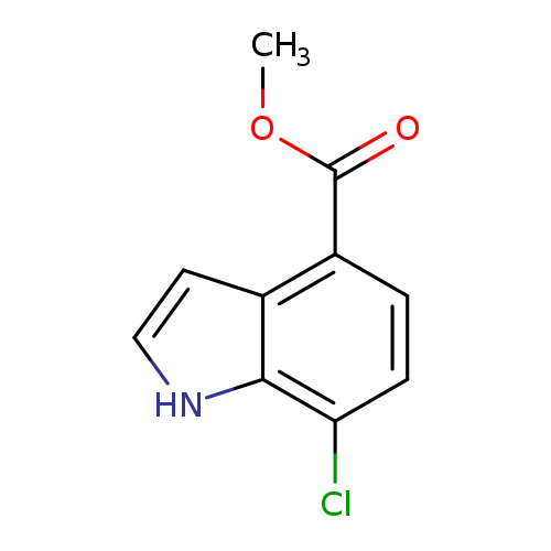 COC(=O)c1ccc(c2c1cc[nH]2)Cl