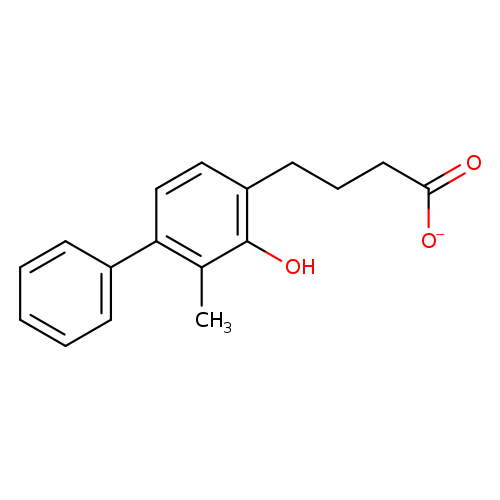 [O-]C(=O)CCCc1ccc(c(c1O)C)c1ccccc1