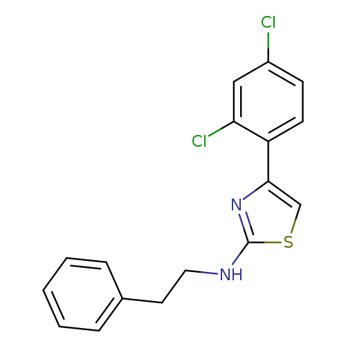 Clc1ccc(c(c1)Cl)c1csc(n1)NCCc1ccccc1