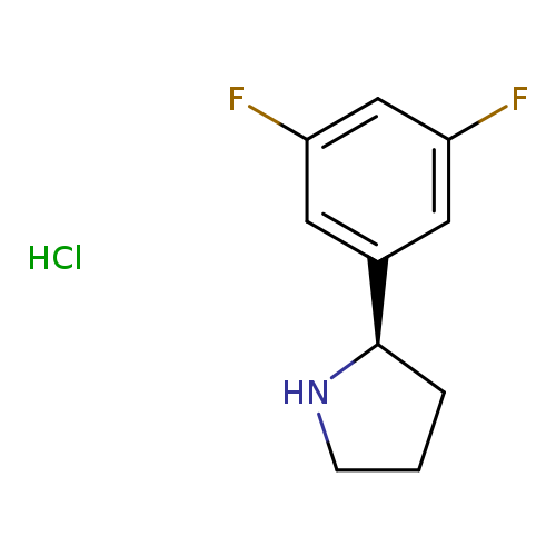 Fc1cc(cc(c1)F)[C@H]1CCCN1.Cl