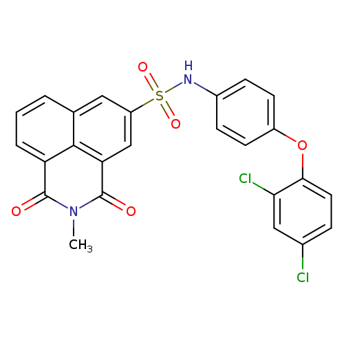 Clc1ccc(c(c1)Cl)Oc1ccc(cc1)NS(=O)(=O)c1cc2cccc3c2c(c1)c(=O)n(c3=O)C