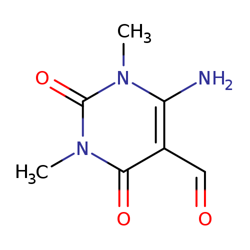 O=Cc1c(N)n(C)c(=O)n(c1=O)C