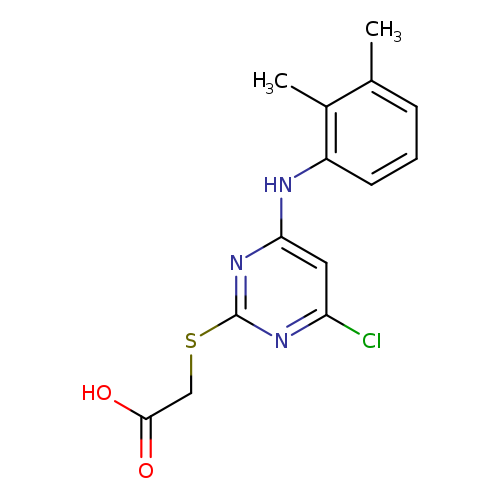OC(=O)CSc1nc(cc(n1)Cl)Nc1cccc(c1C)C