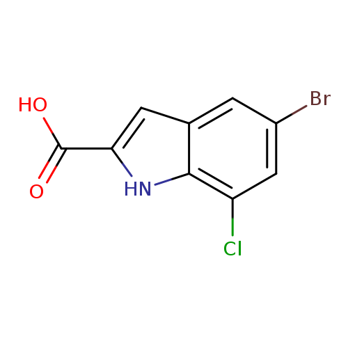 Brc1cc2cc([nH]c2c(c1)Cl)C(=O)O