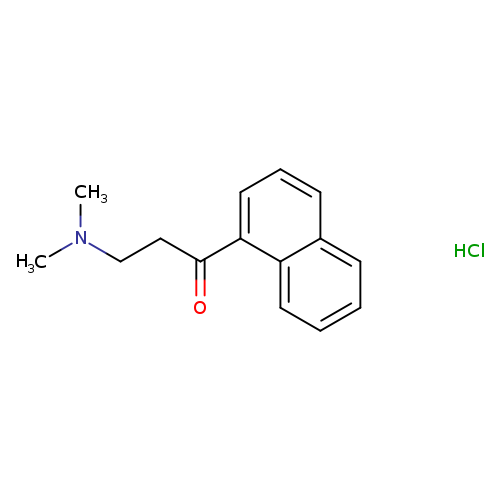 CN(CCC(=O)c1cccc2c1cccc2)C.Cl