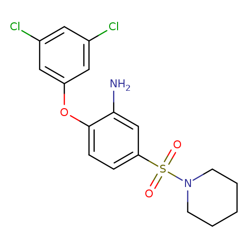 Clc1cc(cc(c1)Cl)Oc1ccc(cc1N)S(=O)(=O)N1CCCCC1