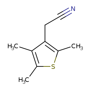 N#CCc1c(C)sc(c1C)C