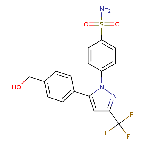 OCc1ccc(cc1)c1cc(nn1c1ccc(cc1)S(=O)(=O)N)C(F)(F)F