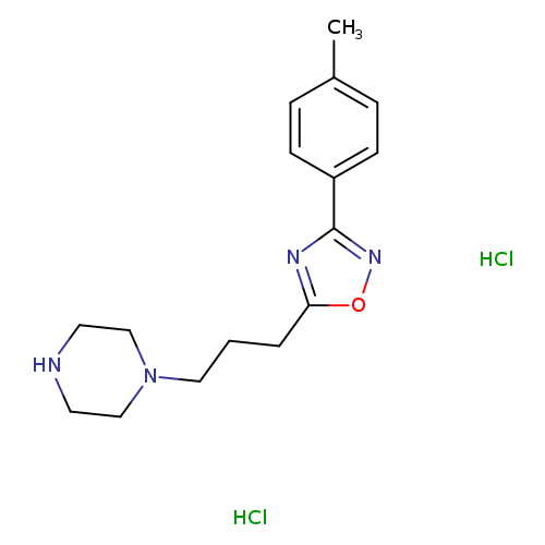 Cc1ccc(cc1)c1noc(n1)CCCN1CCNCC1.Cl.Cl
