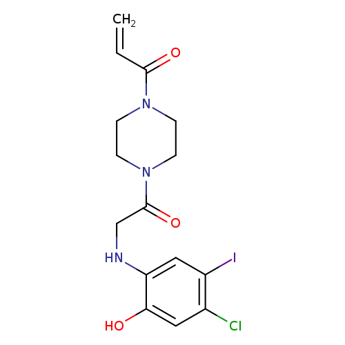 C=CC(=O)N1CCN(CC1)C(=O)CNc1cc(I)c(cc1O)Cl