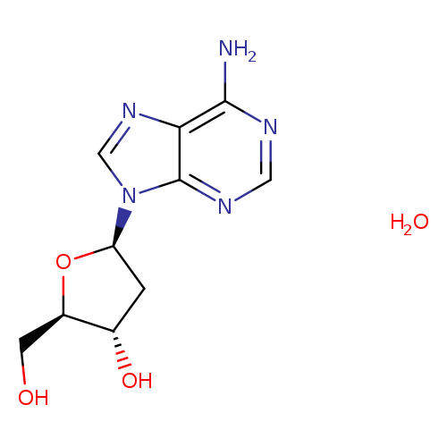 OC[C@H]1O[C@H](C[C@@H]1O)n1cnc2c1ncnc2N.O