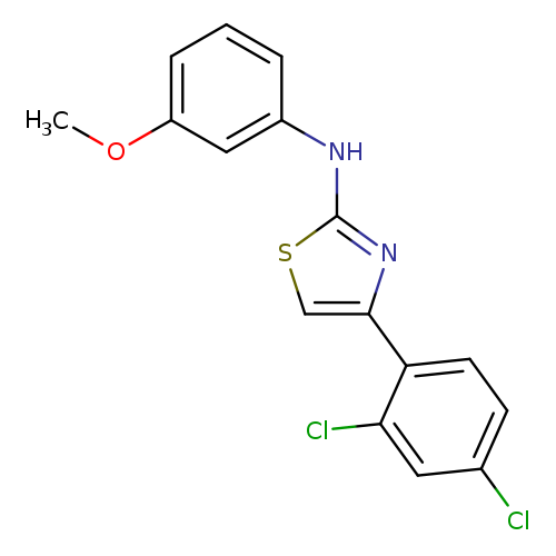 COc1cccc(c1)Nc1scc(n1)c1ccc(cc1Cl)Cl