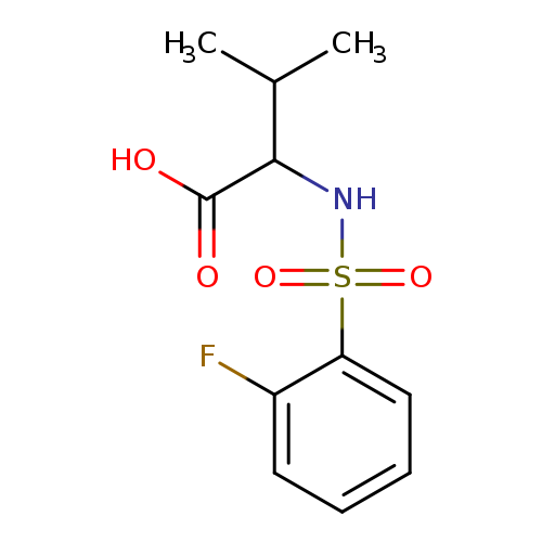 CC(C(C(=O)O)NS(=O)(=O)c1ccccc1F)C