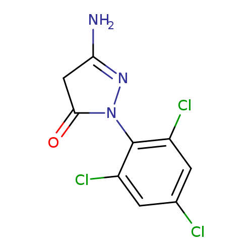 O=C1CC(=NN1c1c(Cl)cc(cc1Cl)Cl)N