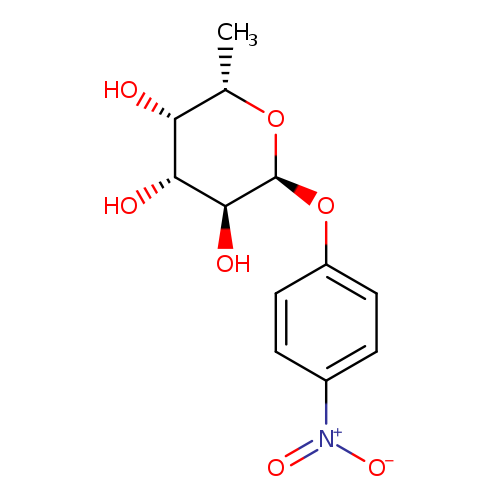 O[C@@H]1[C@@H](O[C@H]([C@H]([C@H]1O)O)C)Oc1ccc(cc1)[N+](=O)[O-]