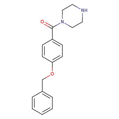 O=C(c1ccc(cc1)OCc1ccccc1)N1CCNCC1