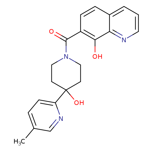 Cc1ccc(nc1)C1(O)CCN(CC1)C(=O)c1ccc2c(c1O)nccc2