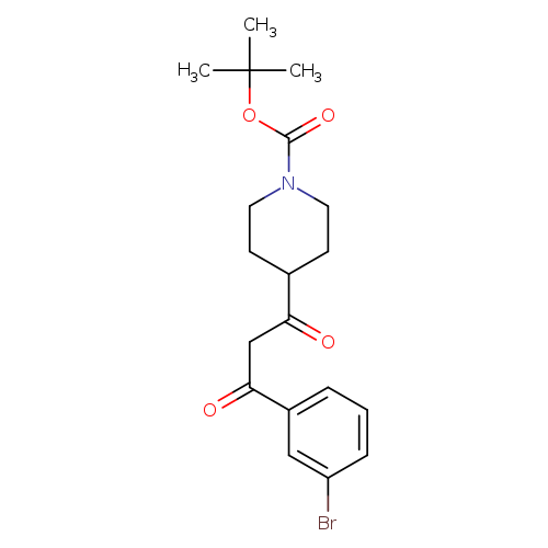 O=C(C1CCN(CC1)C(=O)OC(C)(C)C)CC(=O)c1cccc(c1)Br