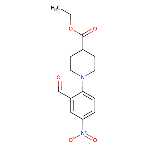 CCOC(=O)C1CCN(CC1)c1ccc(cc1C=O)[N+](=O)[O-]