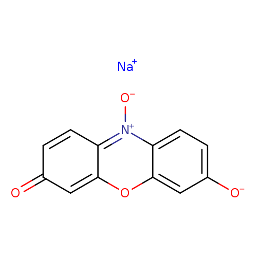 [O-]c1ccc2c(c1)oc1c([n+]2[O-])ccc(=O)c1.[Na+]