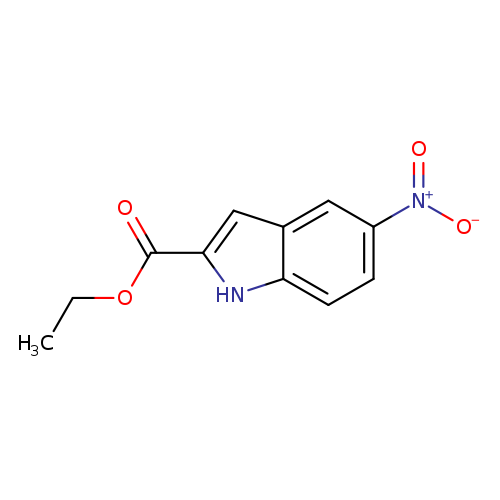 CCOC(=O)c1cc2c([nH]1)ccc(c2)[N+](=O)[O-]