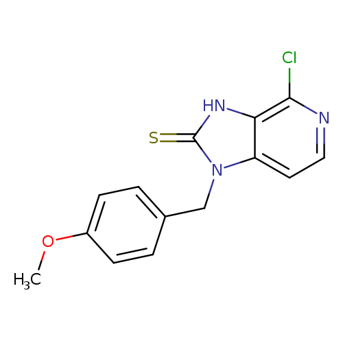 COc1ccc(cc1)Cn1c(=S)[nH]c2c1ccnc2Cl