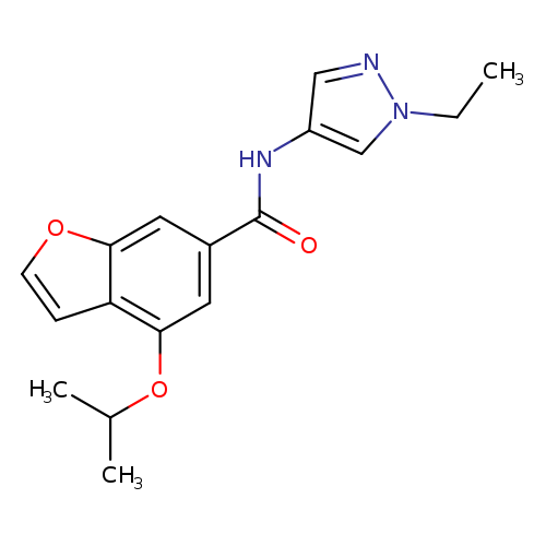 CCn1ncc(c1)NC(=O)c1cc(OC(C)C)c2c(c1)occ2