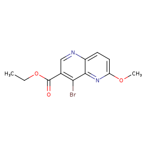 CCOC(=O)c1cnc2c(c1Br)nc(cc2)OC