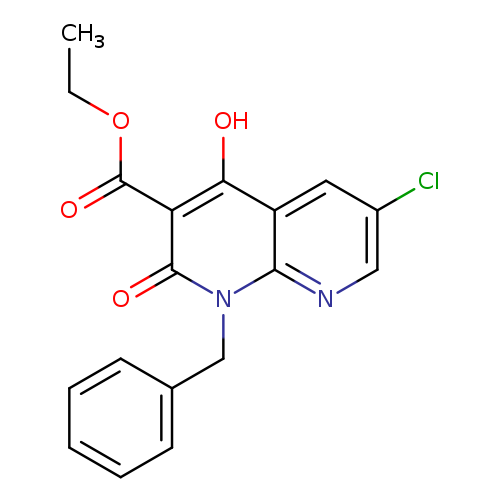 CCOC(=O)c1c(O)c2cc(Cl)cnc2n(c1=O)Cc1ccccc1