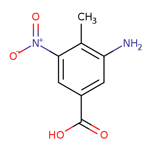 [O-][N+](=O)c1cc(cc(c1C)N)C(=O)O