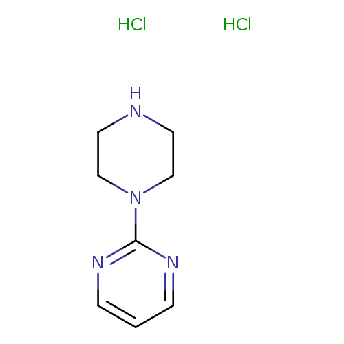 N1CCN(CC1)c1ncccn1.Cl.Cl