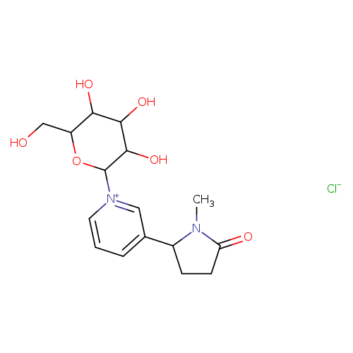 OCC1OC([n+]2cccc(c2)C2CCC(=O)N2C)C(C(C1O)O)O.[Cl-]