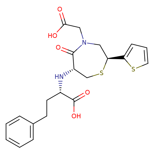 OC(=O)CN1C[C@H](SC[C@@H](C1=O)N[C@H](C(=O)O)CCc1ccccc1)c1cccs1