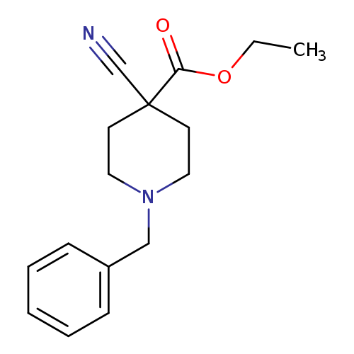 CCOC(=O)C1(CCN(CC1)Cc1ccccc1)C#N