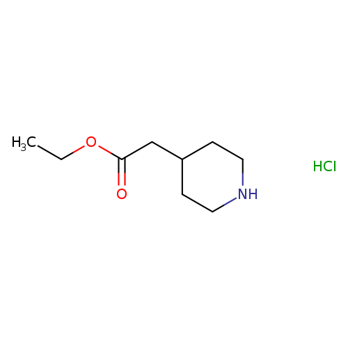 CCOC(=O)CC1CCNCC1.Cl