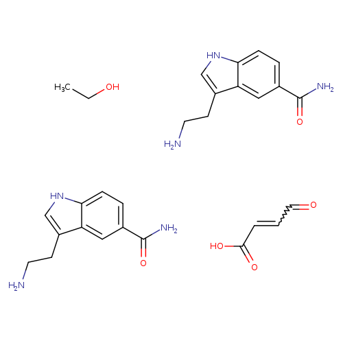 NCCc1c[nH]c2c1cc(cc2)C(=O)N.NCCc1c[nH]c2c1cc(cc2)C(=O)N.O=CC=CC(=O)O.CCO