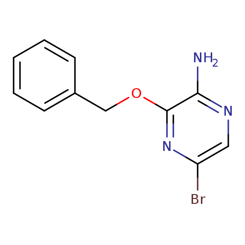 Brc1cnc(c(n1)OCc1ccccc1)N