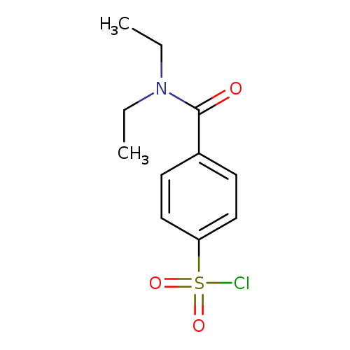 CCN(C(=O)c1ccc(cc1)S(=O)(=O)Cl)CC