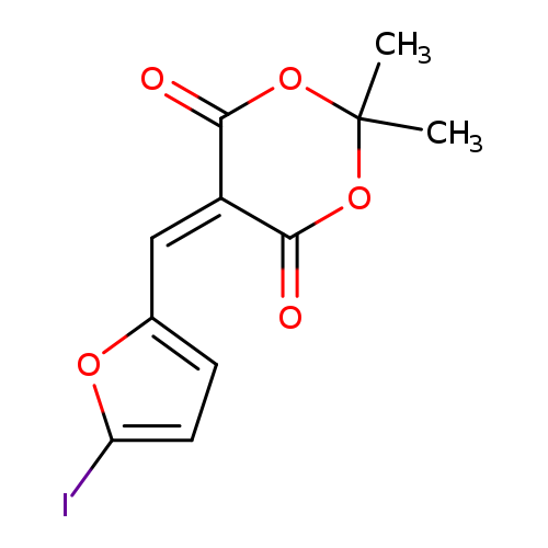O=C1OC(C)(C)OC(=O)C1=Cc1ccc(o1)I