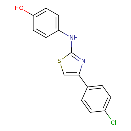 Oc1ccc(cc1)Nc1scc(n1)c1ccc(cc1)Cl