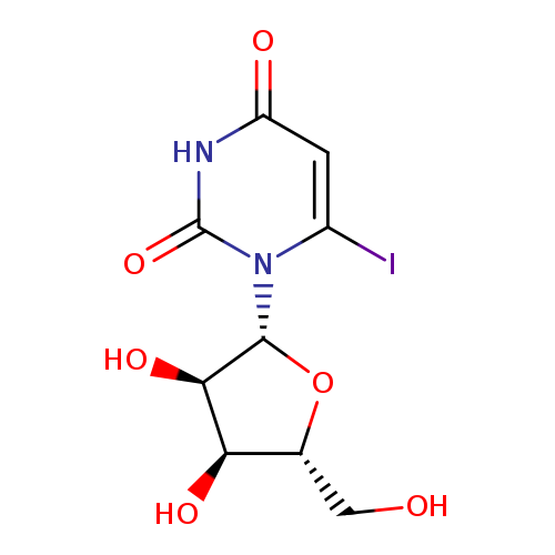 OC[C@H]1O[C@H]([C@@H]([C@@H]1O)O)n1c(I)cc(=O)[nH]c1=O