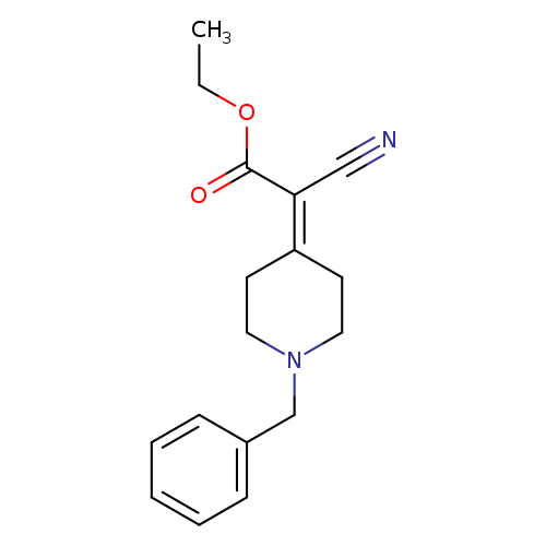 CCOC(=O)C(=C1CCN(CC1)Cc1ccccc1)C#N
